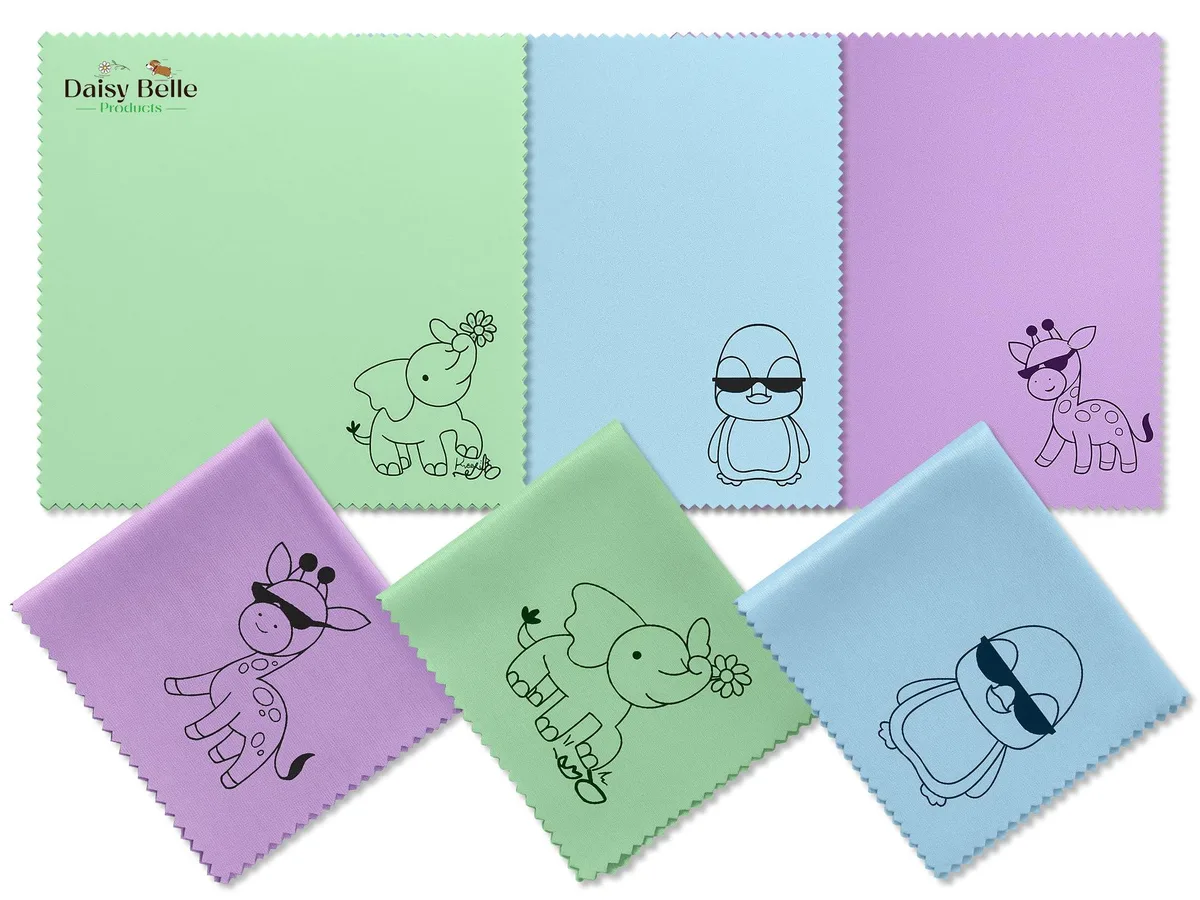 Six colourful microfibre cloths in a pack