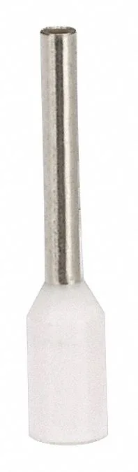 Pack of 500 white insulated copper ferrules for 20 AWG wire