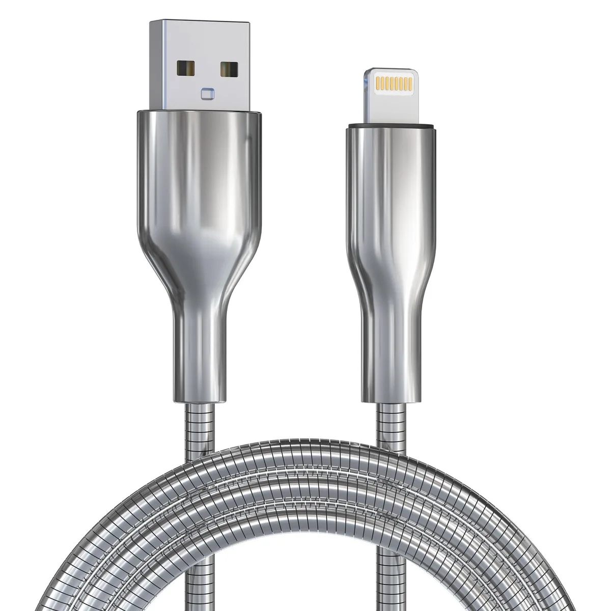 GE 6.6 ft Metal Braided USB-A to Lightning Cable Black — product photo