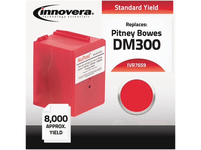Red Innovera IVR7659 ink cartridge for Pitney Bowes postage meter