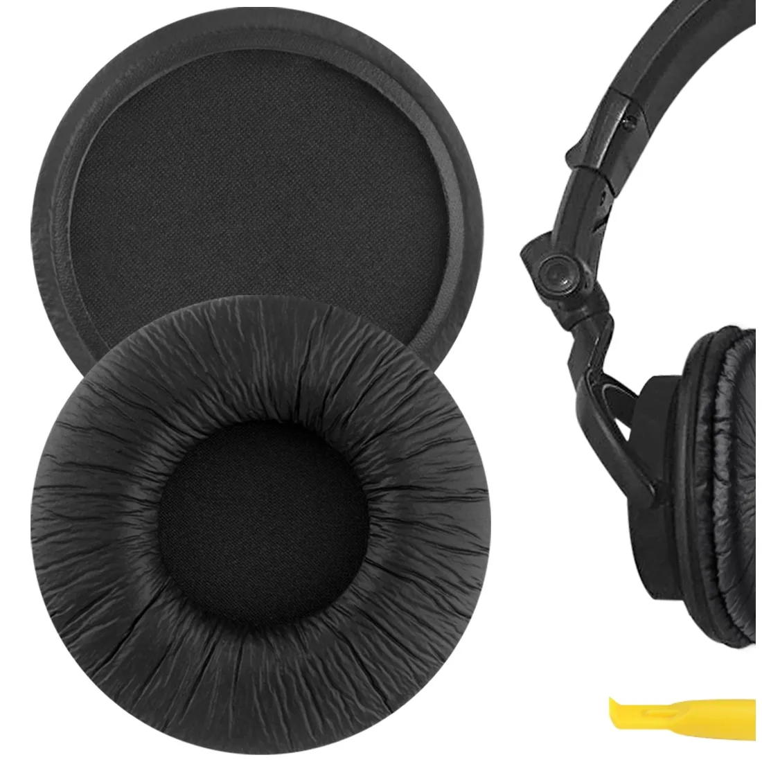 Geekria Geekria QuickFit Protein Leather Ear Pads for Sony MDR-V55 V500DJ (Black) — product photo