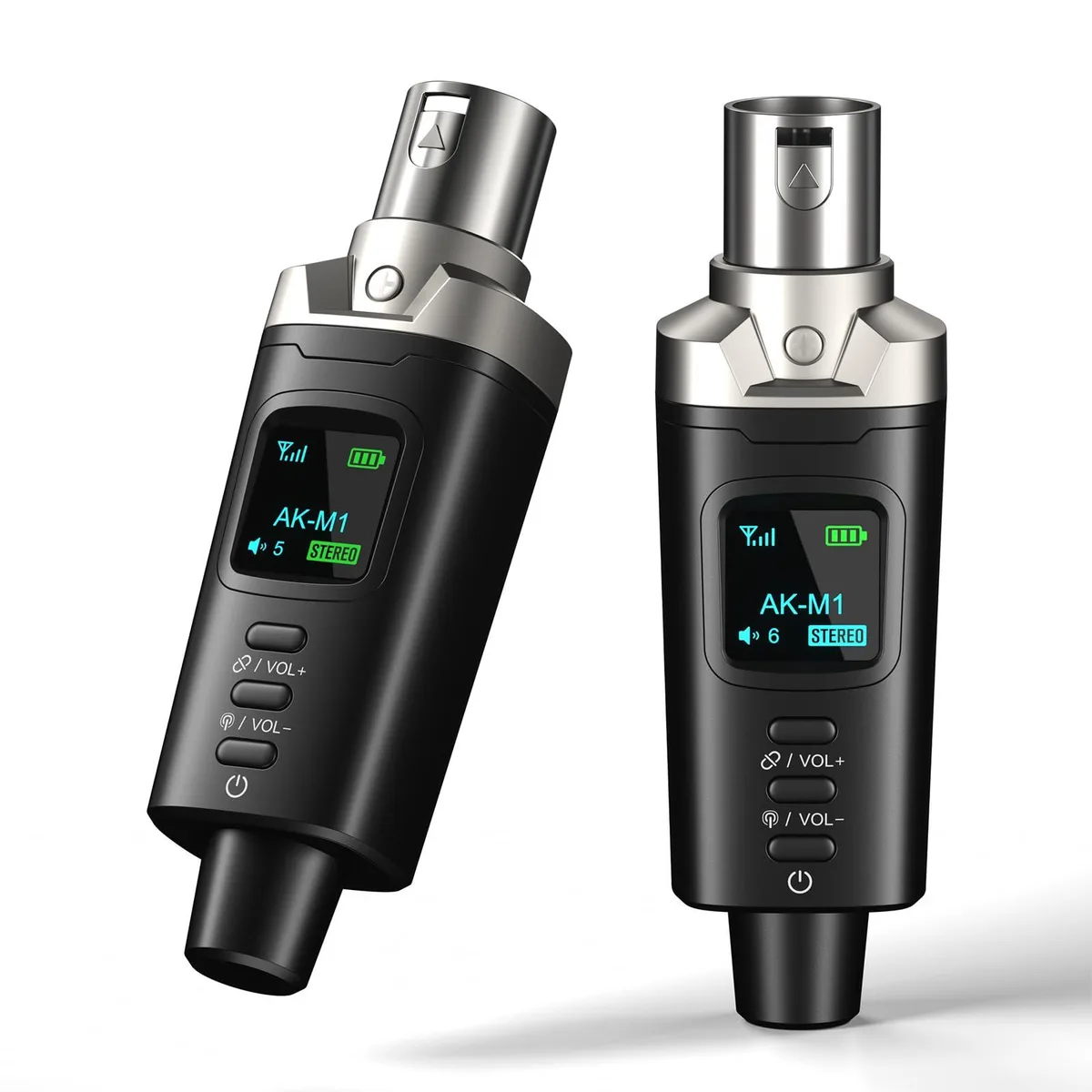 Aokeo AK-M1 XLR Bluetooth Receiver 16-bit 48kHz 100ft 2 Pack — product photo