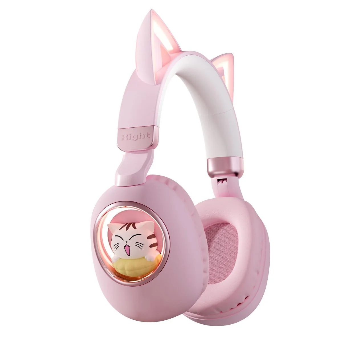  Xmenha MS-B4 Pink Cat Ear Headphones Bluetooth 5.1 20h — product photo