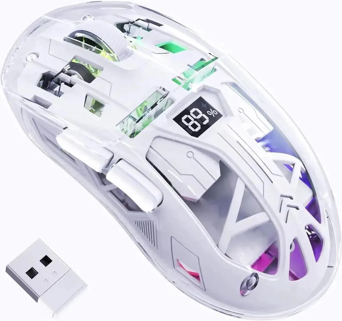 Vszerda Vszerda Transparent Wireless Mouse PixArt 3212 4000 DPI White — product photo