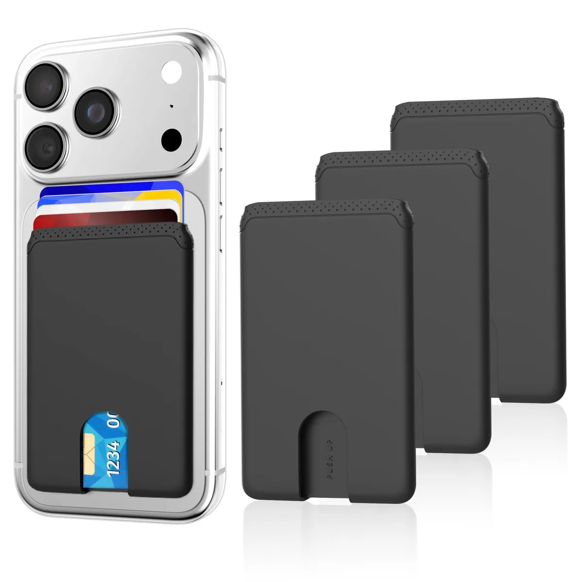 Viator Gear Card Holder Silicone Anti Slip 3 Pack Black — product photo