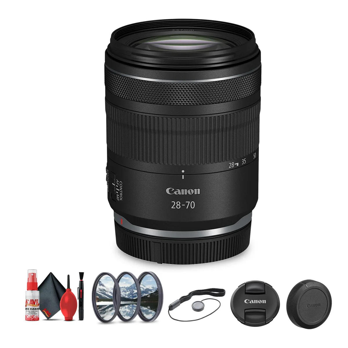 Canon Canon RF 28-70mm f/2.8 IS STM Lens + 67mm Filter Kit + Cleaning Kit — product photo