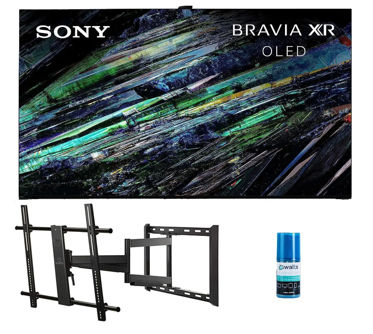 Sony Sony XR77A95L 77" QD-OLED 4K 120Hz Google TV with Walts Full Motion Mount 43-90" and Screen Cleaner Kit — product photo