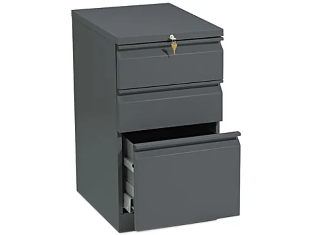 HON HON 33720RS Mobile Pedestal File 1 File 2 Box Drawers 19.90" Charcoal office furniture — product photo