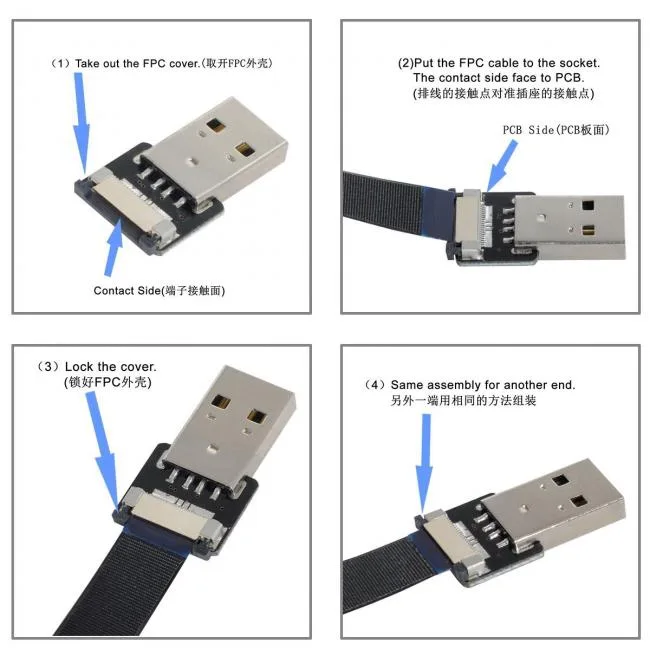 SHENZHEN JIMIER ELECTRONICS CO,. LTD. SHENZHEN JIMIER USB 2.0 A-A Down Angled Flat Cable 90° 10-200cm — product photo