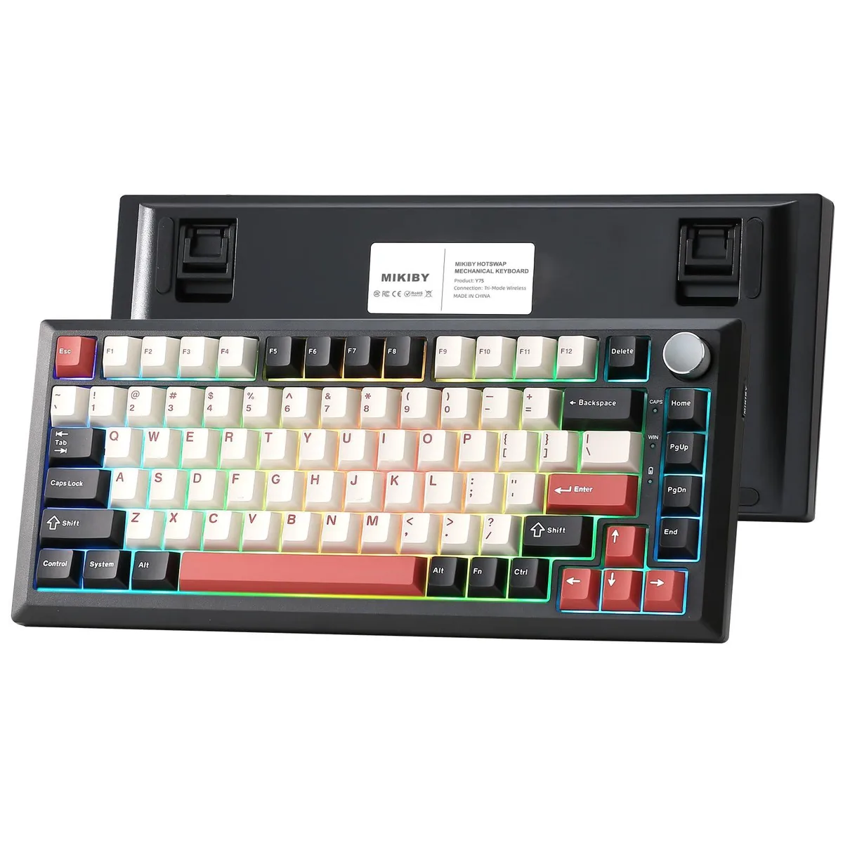 Vszerda Vszerda Y75 75% Wireless Mechanical Gaming Keyboard Black Red Milk Switch — product photo