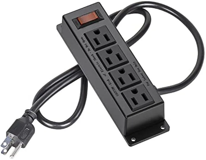 TAURKENAM TAURKENAM 4-Outlet Wall Mount Power Strip with Switch 3ft Cord — product photo
