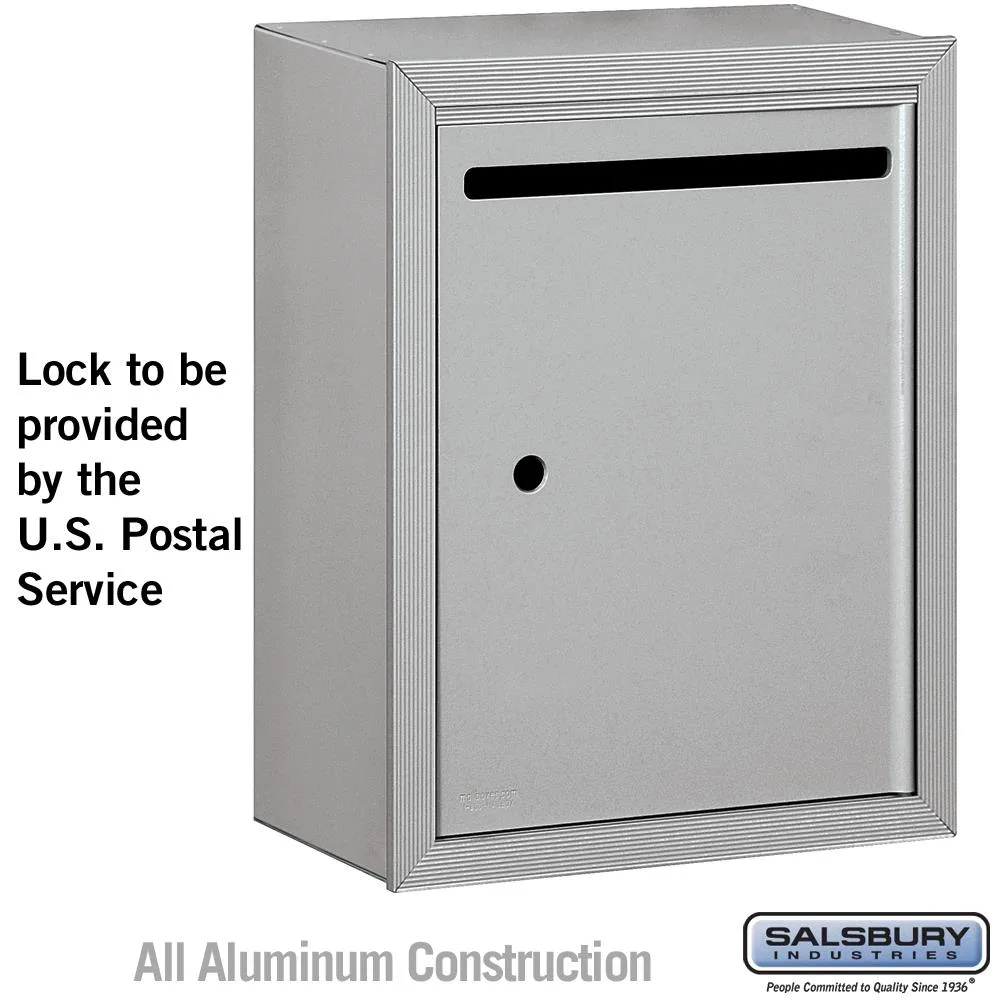 Bronze surface-mounted letter box 15in wide with front access door and mail slot