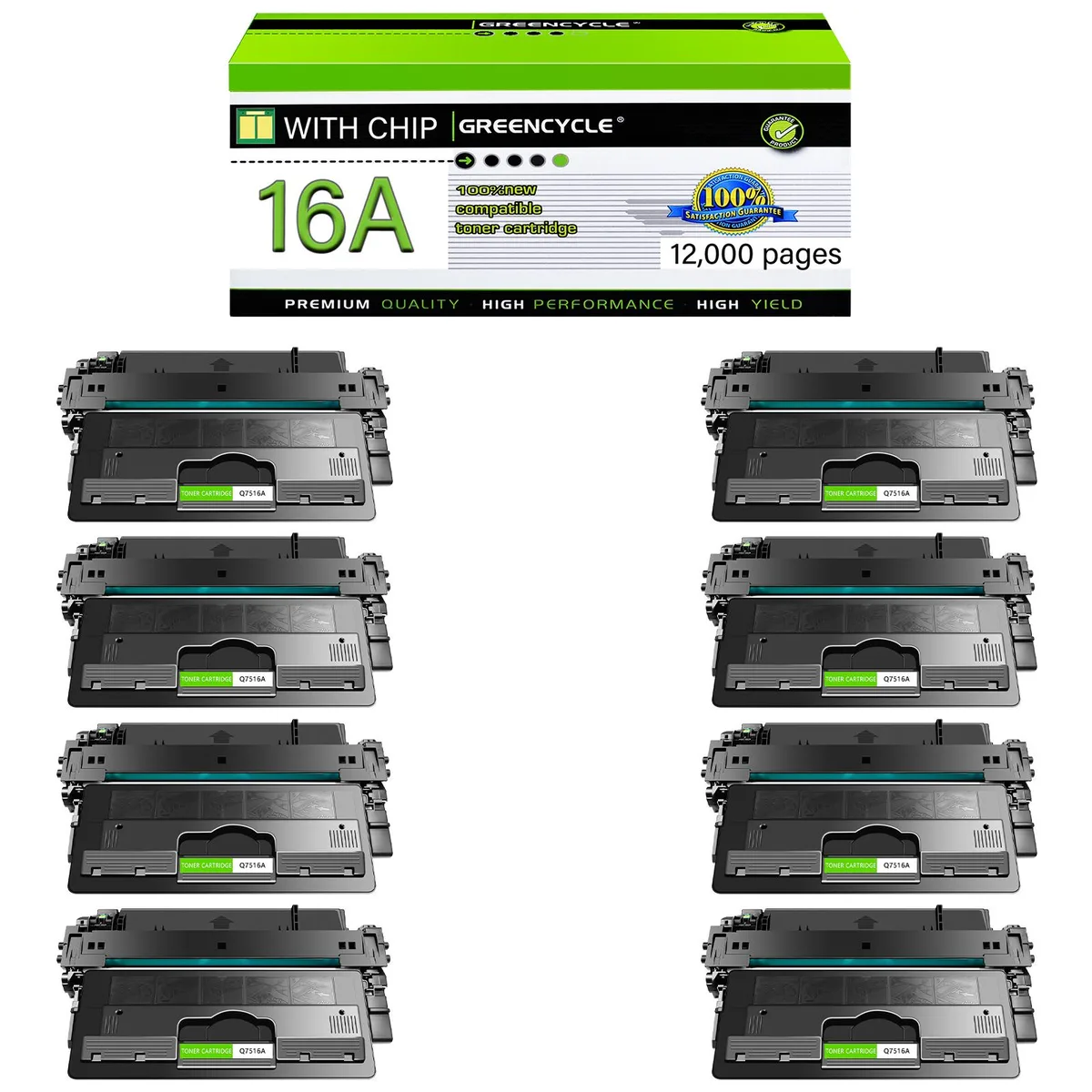 GREENCYCLE GREENCYCLE Q7516A High-yield toner cartridge 8-pack Black 12000 pages — product photo