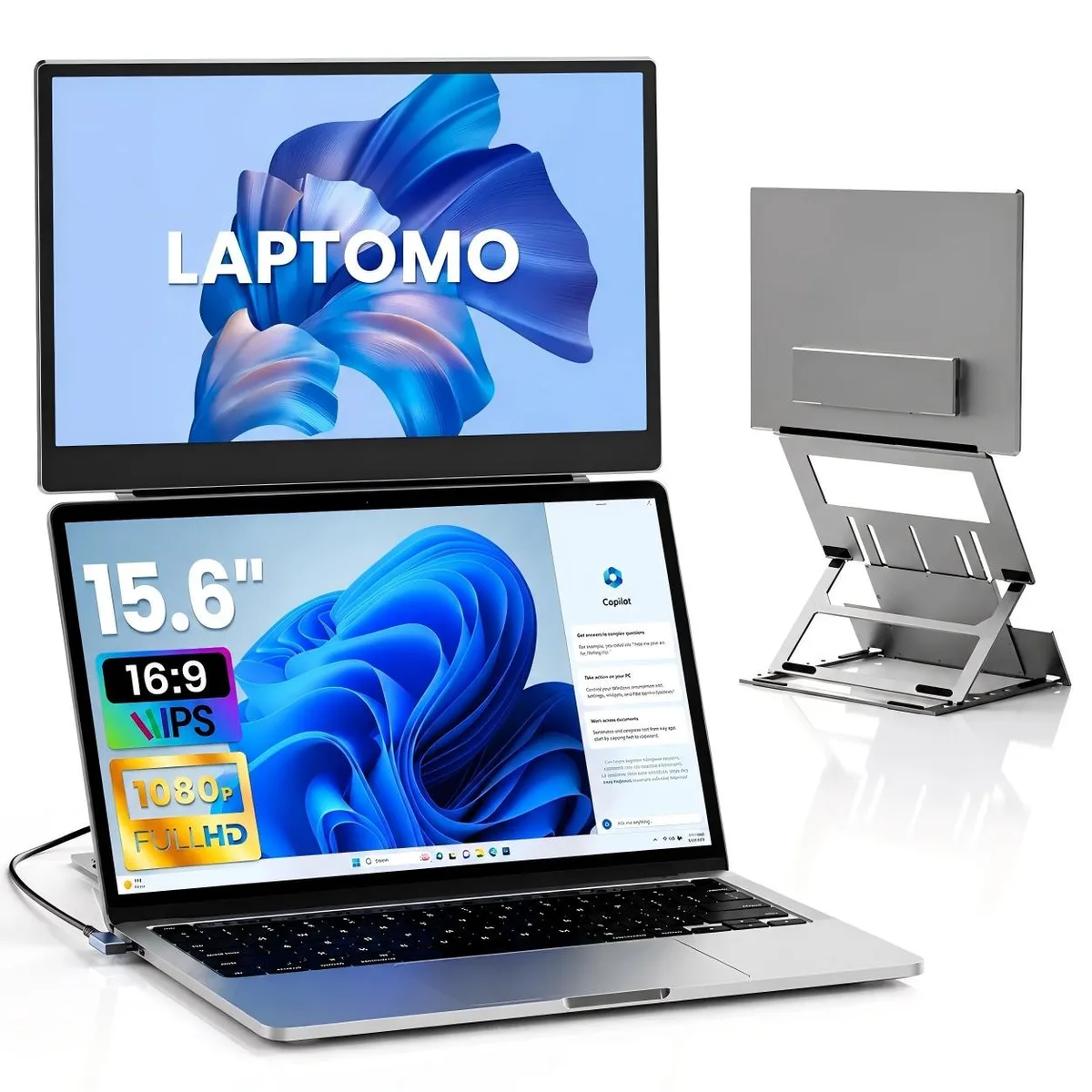 Laptomo Laptomo 15.6" Portable Monitor FHD 1080P IPS Silver — product photo