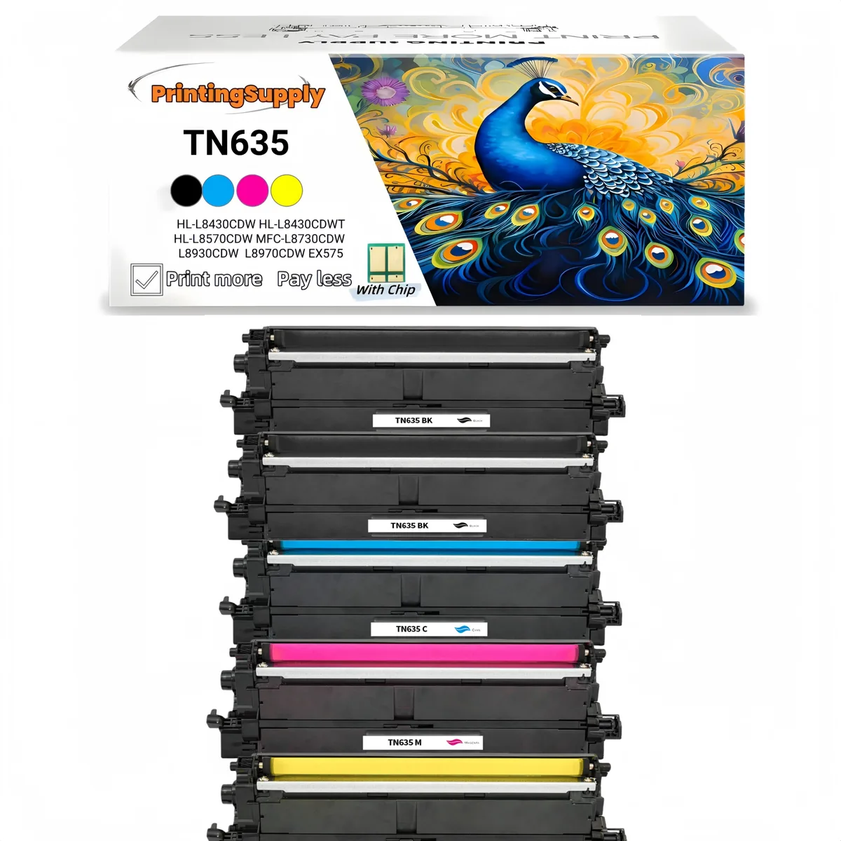 Aster Graphics Inc Aster Graphics Inc 5 Pack TN635 BKCMY Toner Cartridge — product photo