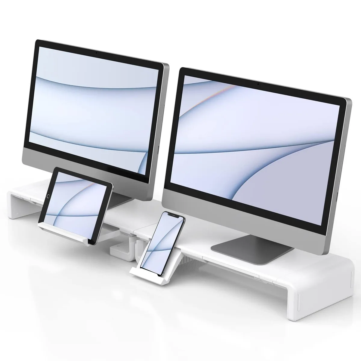 ALSEYE ALSEYE Foldable Monitor Riser 2 Pack White 2 in 1 Accessories — product photo