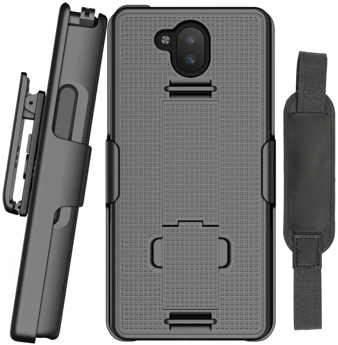 Nakedcellphone Nakedcellphone Kickstand Case + Hand Strap + Belt Clip Holster for Sonim XP10 5G (XP9900) — product photo