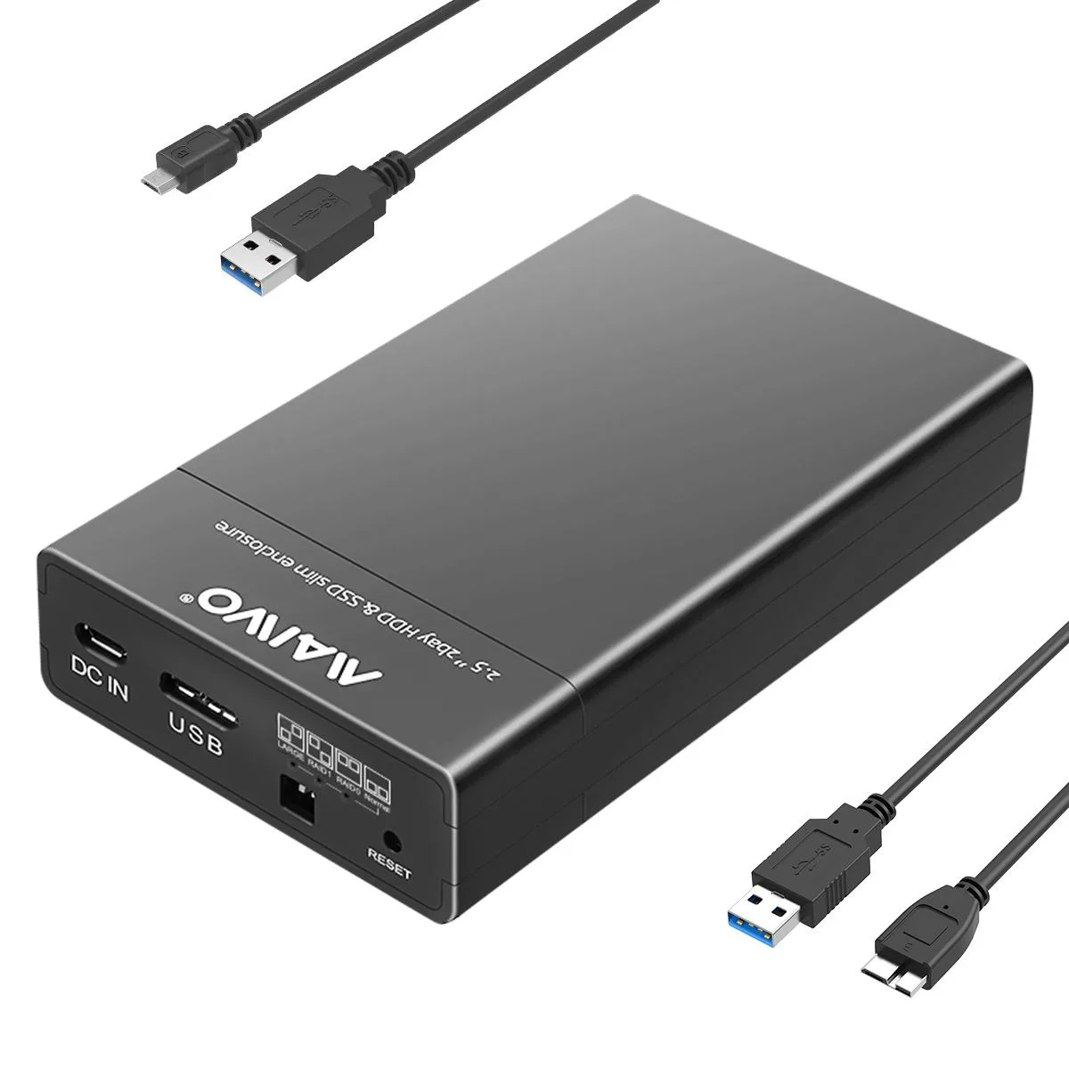 MAIWO MAIWO K25682 Dual-Bay 2.5" SATA RAID Enclosure USB 3.0 — product photo