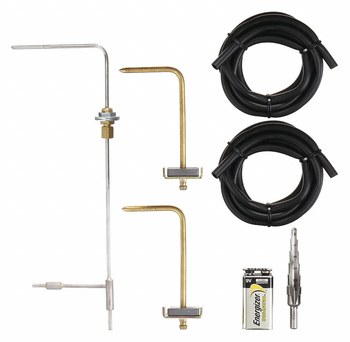 Polyethylene case with manometer accessory kit components