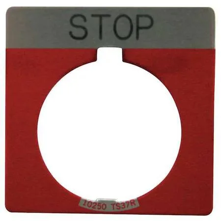 Eaton Eaton 10250TS34 Legend Plate Square Stop Red 30.5 mm — product photo
