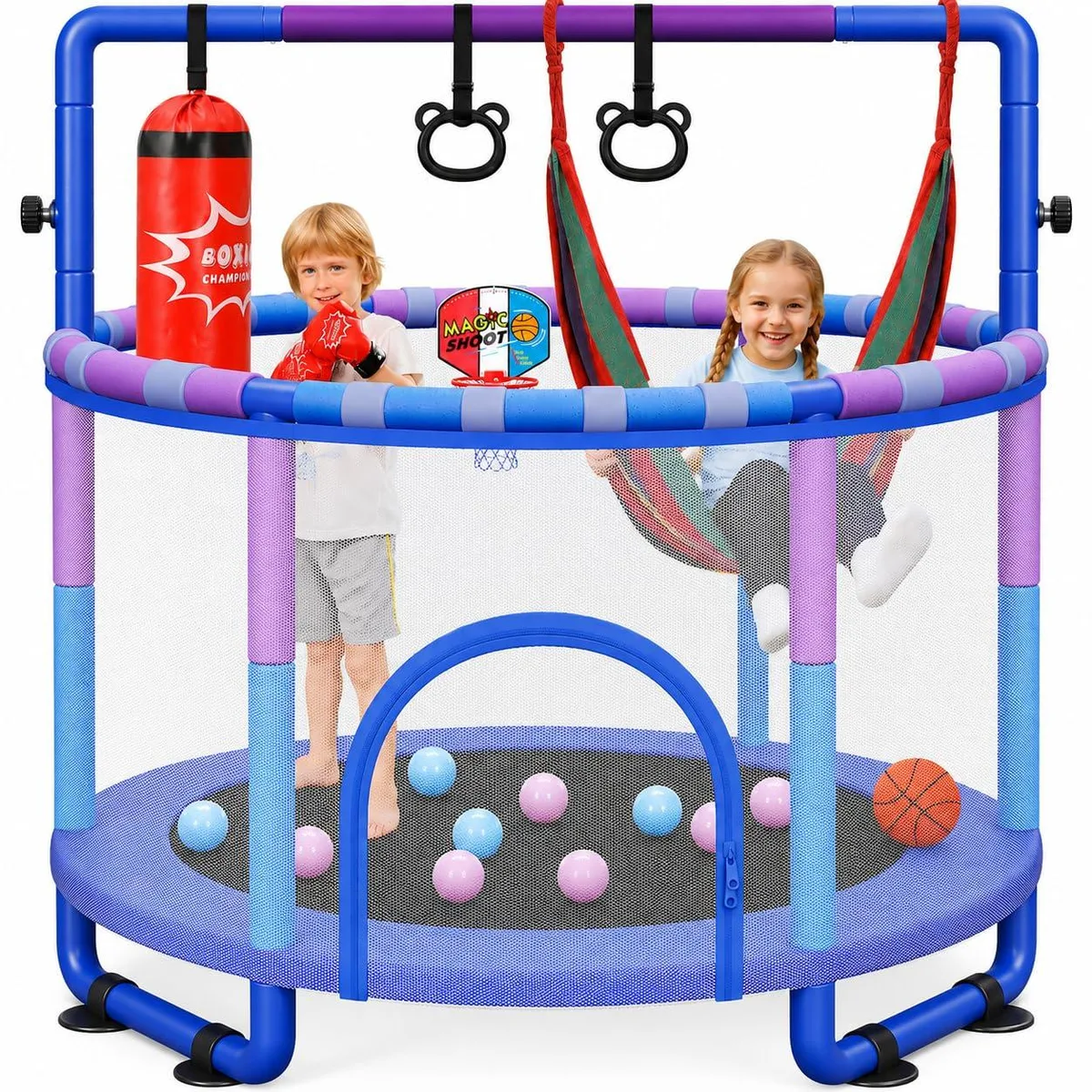 Yohood 55" 6-in-1 Trampoline Play Area with Enclosure — product photo