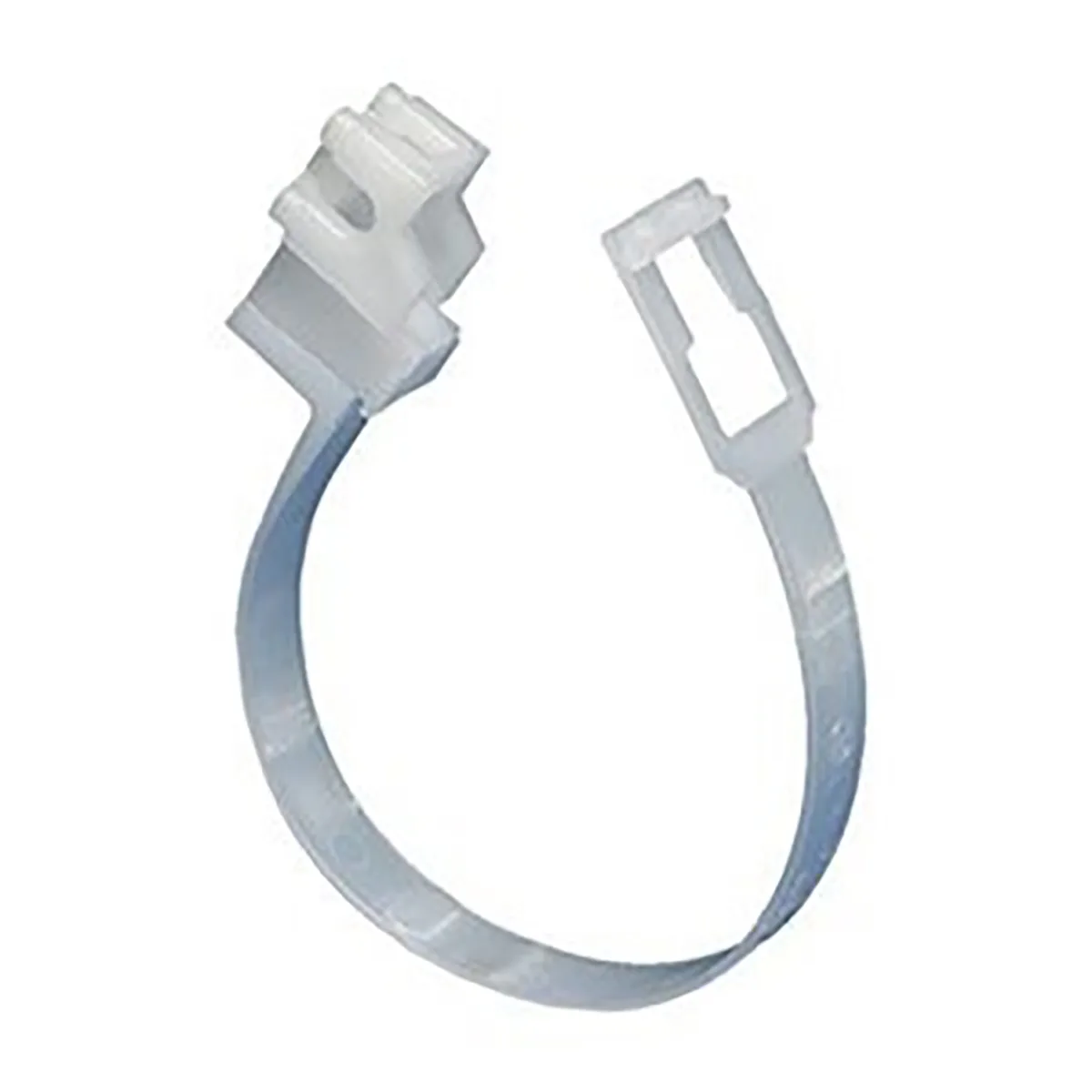 Pack of five white PVC loop hangers for cable support
