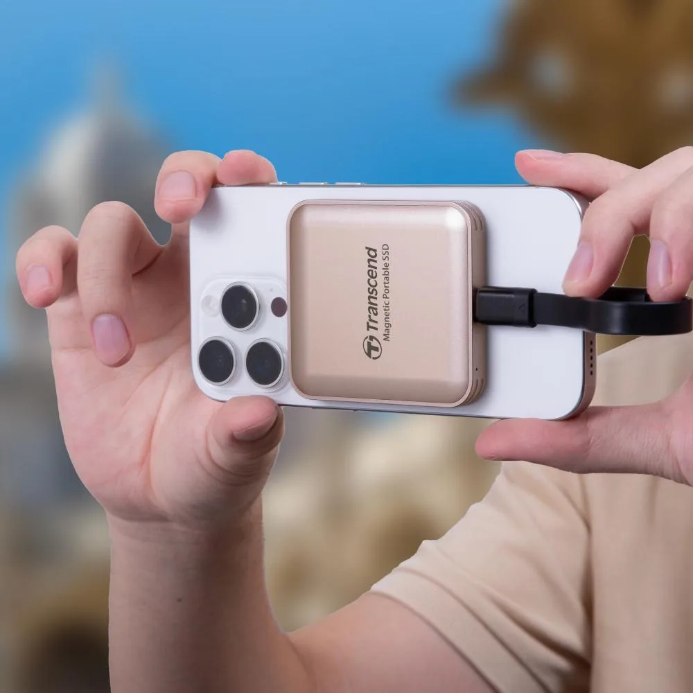 Transcend Transcend ESD420 1TB Portable Magnetic SSD USB 20Gbps Champagne Gold — product photo