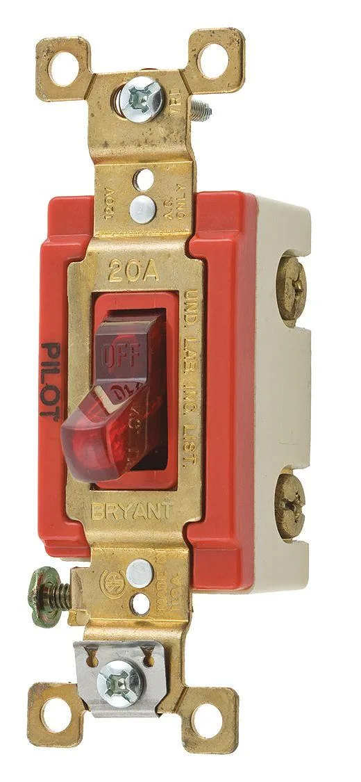 Bryant Bryant 4901PLR120 Pilot Light Wall Switch Red 20A 120V AC — product photo