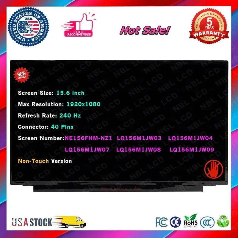 NUOLAISUN NUOLAISUN LQ156M1JW03 laptop screen compatible LQ156M1JW04 LQ156M1JW07 LQ156M1JW08 LQ156M1JW09 NE156FHM-NZ1 — product photo