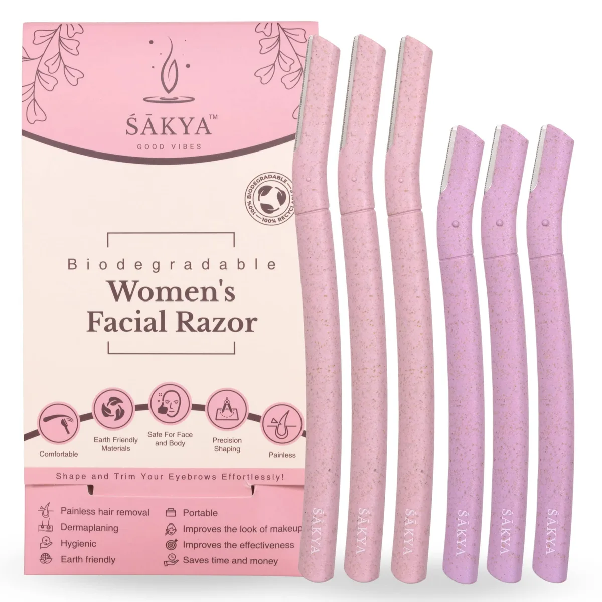  Sakya Biodegradable Dermaplaning Tool Light Pink 2.08 oz — product photo