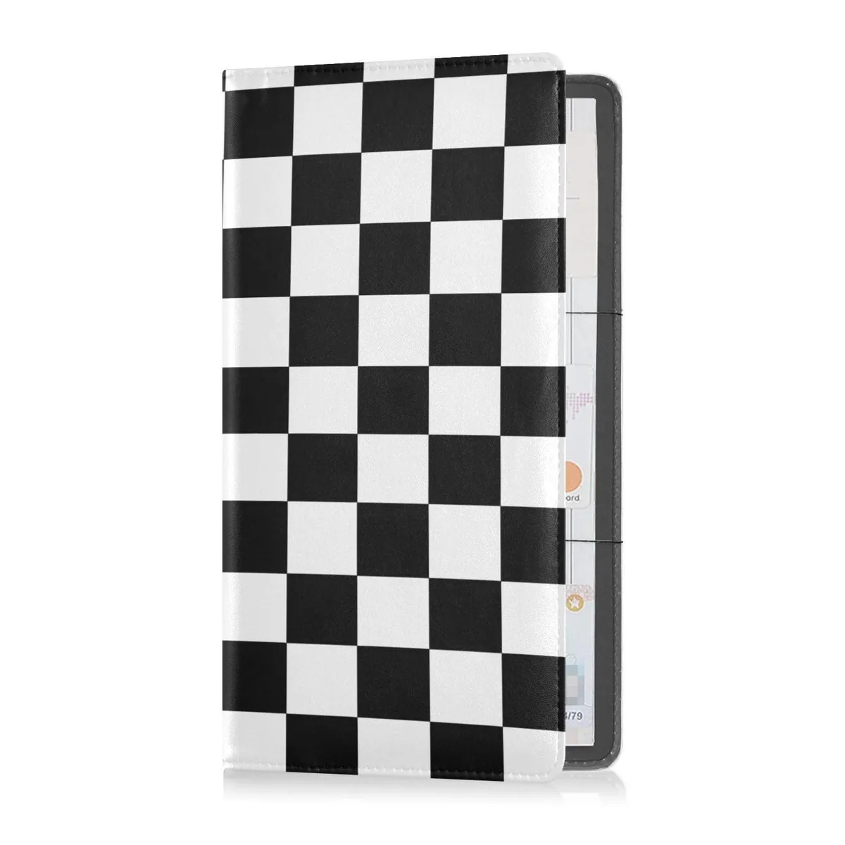  Viator Gear Car Registration &amp; Insurance Card Holder Black White Checkered PVC Leather — product photo