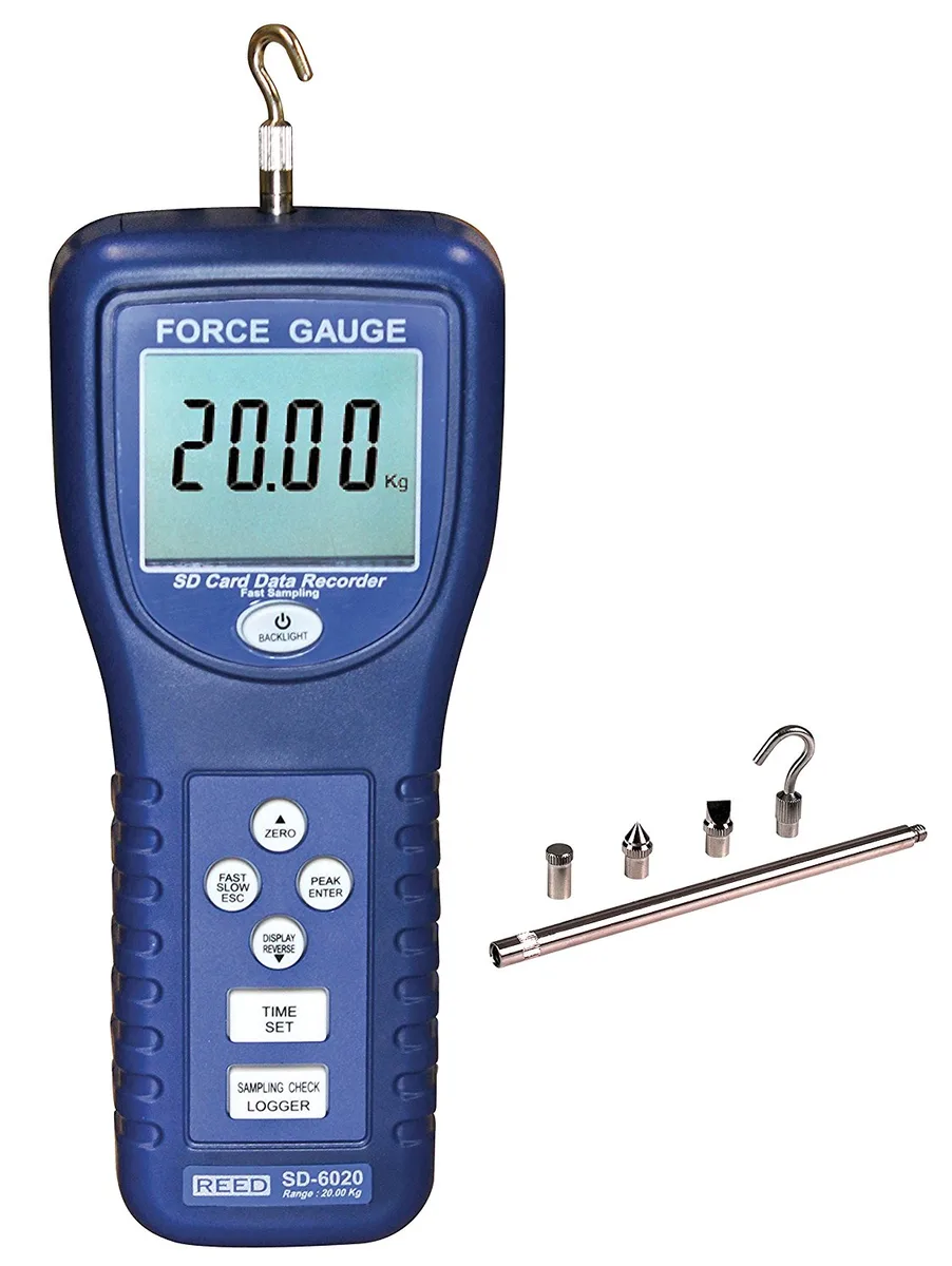 REED INSTRUMENTS REED INSTRUMENTS SD-6020 Data Logging Force Gauge 44 lbs (20 kg) measurement tool — product photo