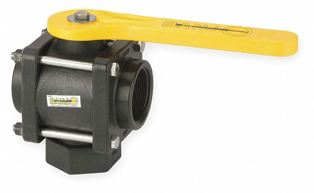 Banjo Banjo V200BL 2" FNPT Polypropylene 3-Way Ball Valve — product photo