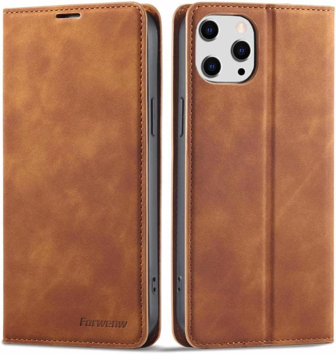 BONAEVER BONAEVER iPhone 16 Pro 6.3 inch PU Leather Wallet Case Brown — product photo