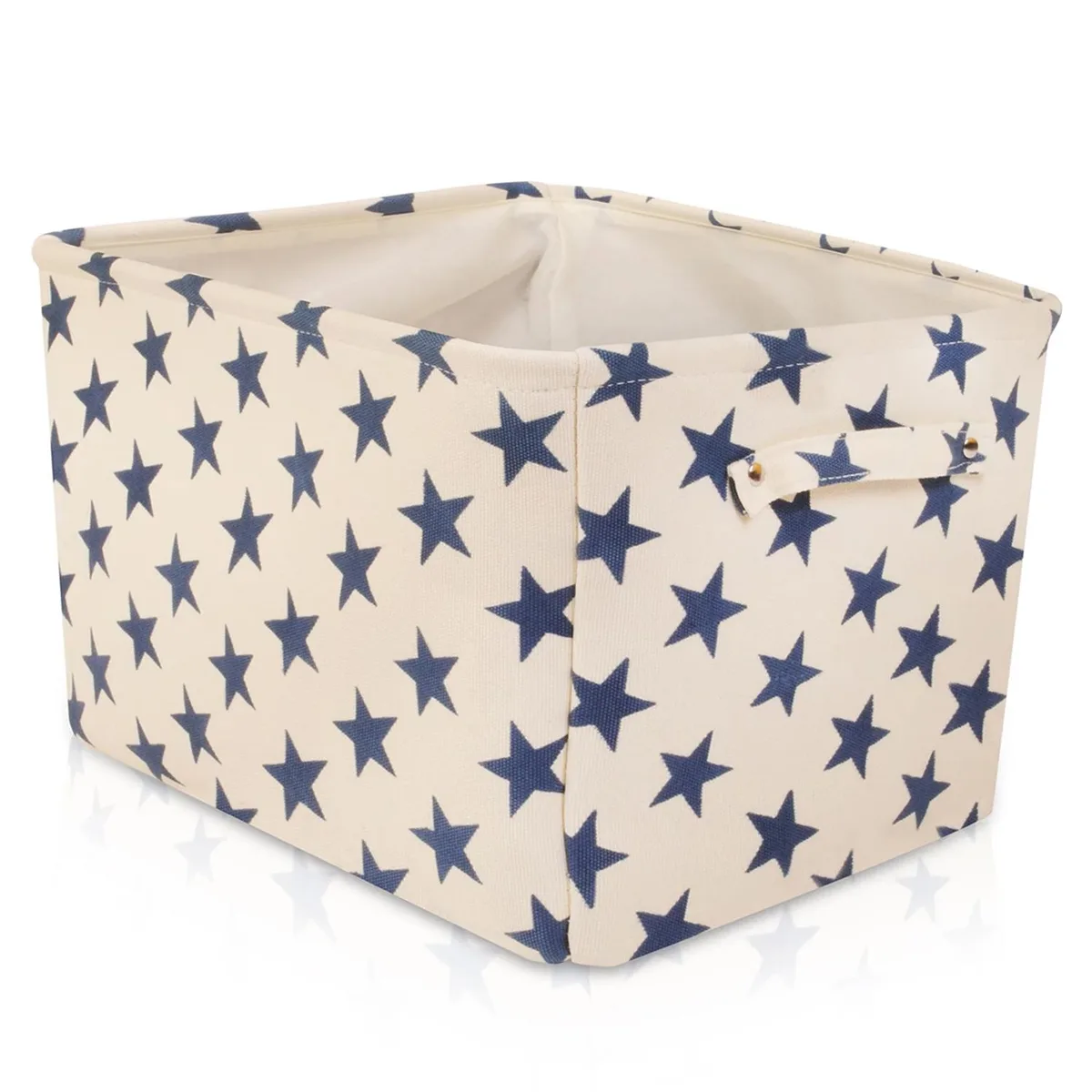 Altatac Altatac Canvas Storage Basket White/Blue Stars 16.5x12.5x7.5 in — product photo