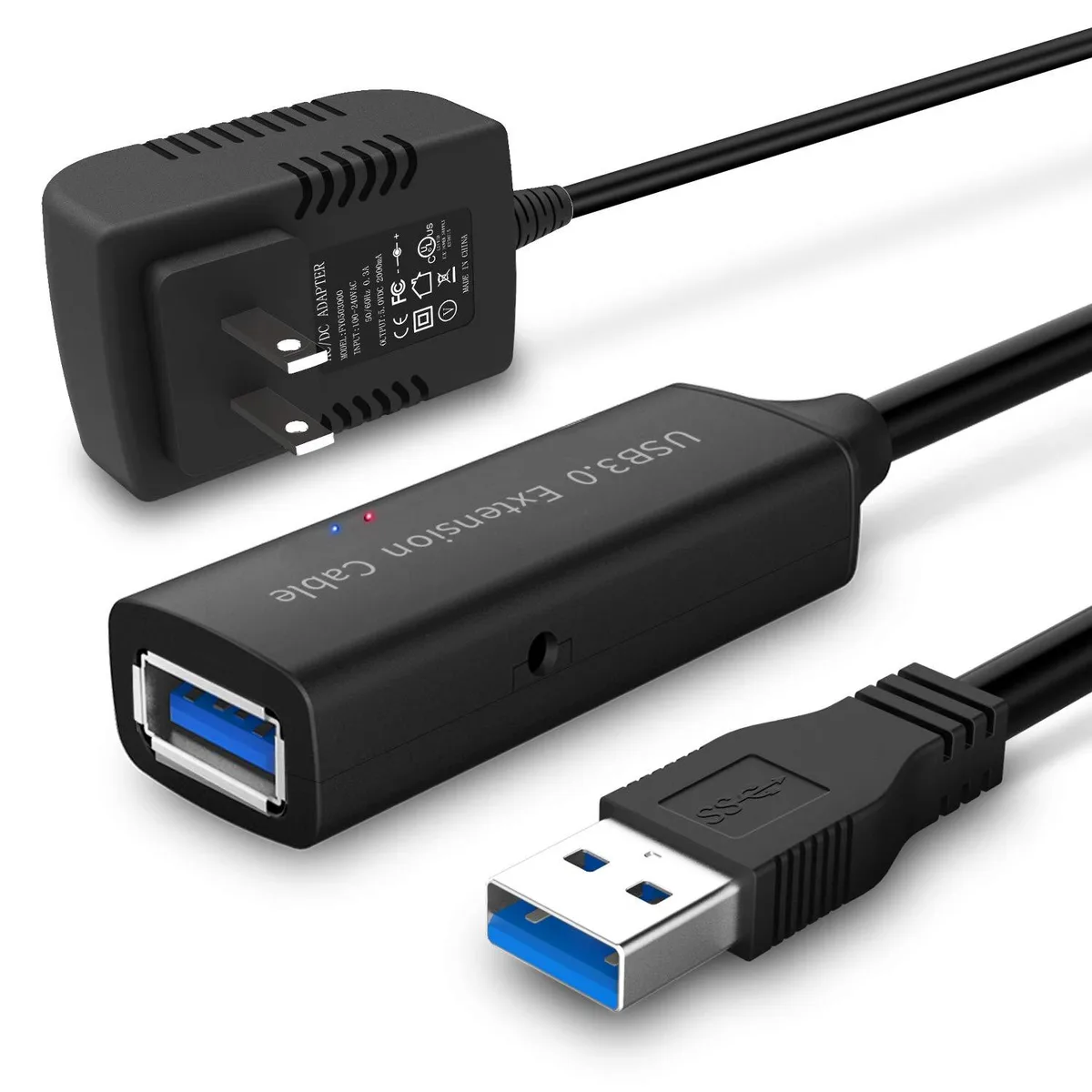 IHDAPP IHDAPP USB 3.0 Active Extension Cable 10 m 33 ft with 5V 2A Power Adapter — product photo