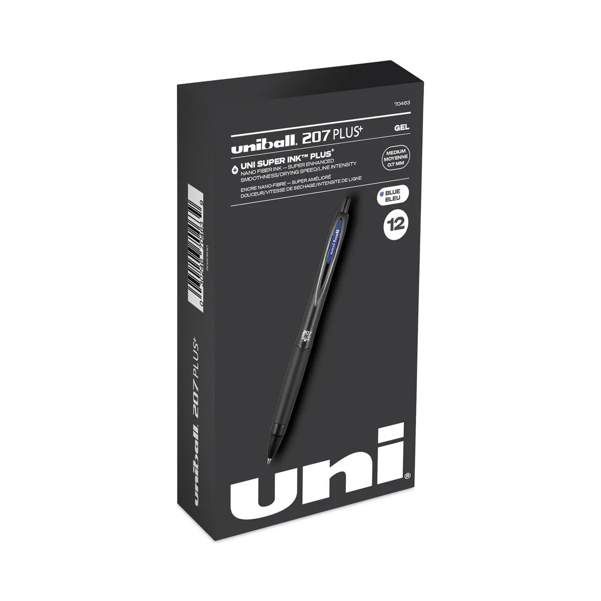 uni-ball uni-ball 207 Plus+ Gel Pen Retractable 0.7 mm Blue Dozen 70463 — product photo