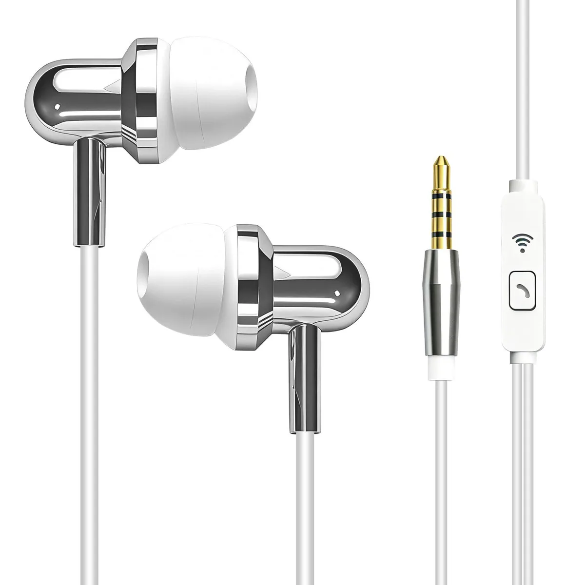  GENERIC loiu, hjiop Wired Earbuds with Microphone 3.5mm White — product photo