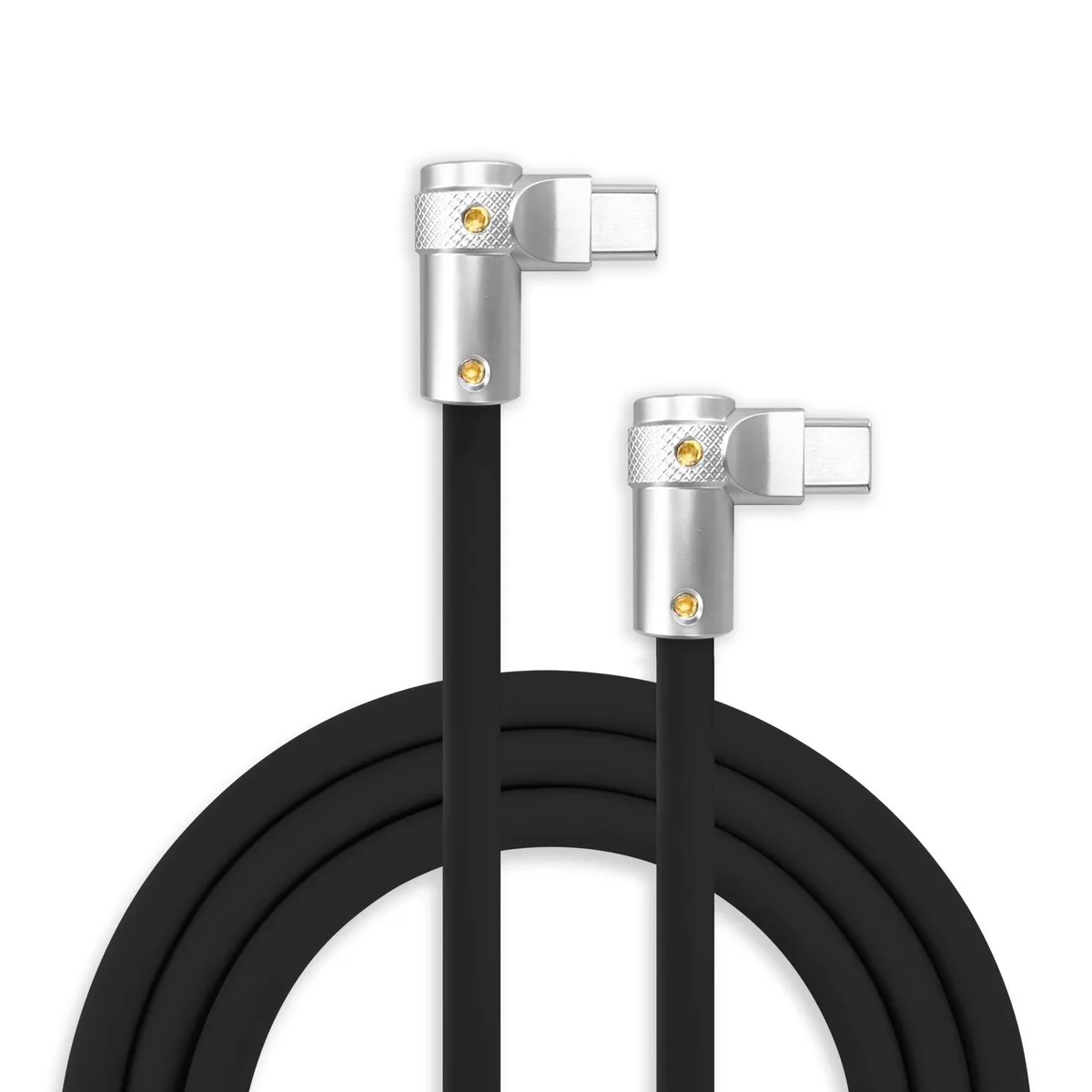 V2 Technologies V2 Technologies 2 in 1 accessory Double Elbow USB-C cable 240W 0.82FT Black — product photo
