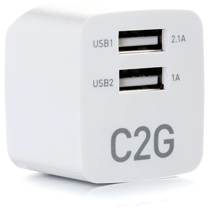 Cables To Go Cables To Go 22322 2-Port USB Foldable Wall Charger White 5V 2.1A — product photo