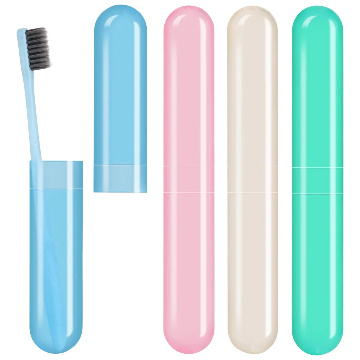  Hooqict Toothbrush Case 4 Pack Bath Storage 7.9 in x 1.2 in x .8 in — product photo