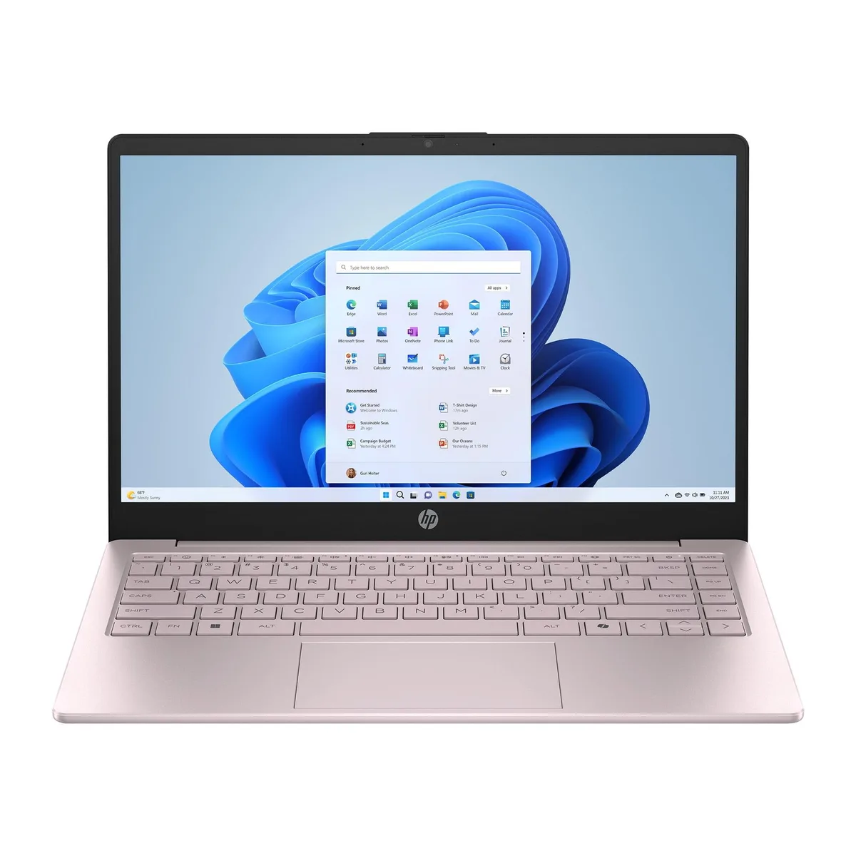 HP HP 14-ep14 laptop Intel Processor N150 4GB 128GB Windows 11 Home Pink — product photo