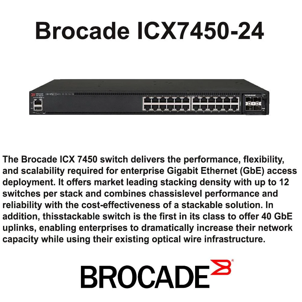 Brocade Brocade ICX7450-24 24-port network switch — product photo