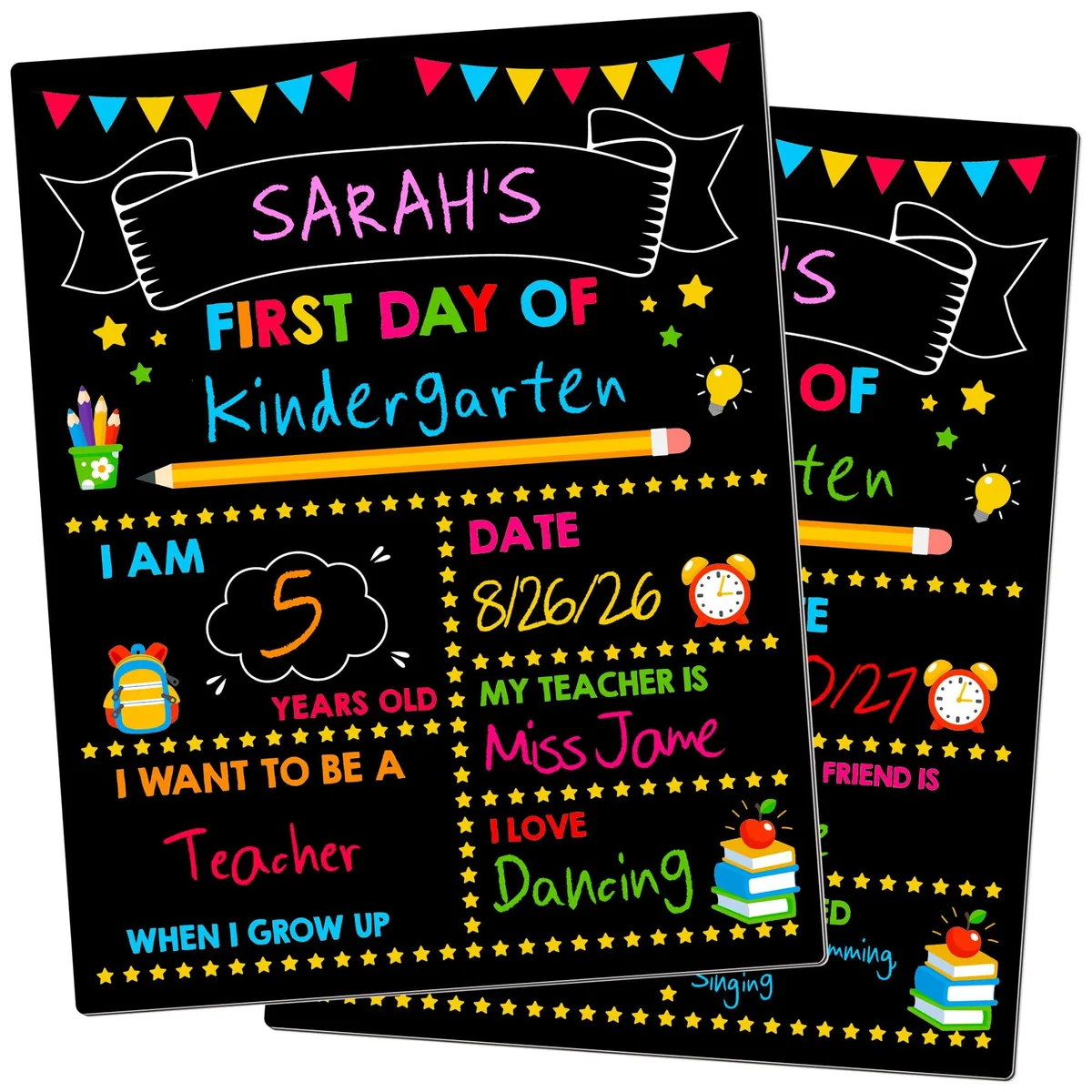  Melisheer First &amp; Last Day of School Board 14 x 11 in — product photo
