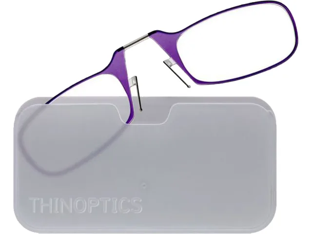 ThinOptics ThinOptics UPW2.0PURPLEISR +2.00 reading glass with Universal Pod Case — product photo
