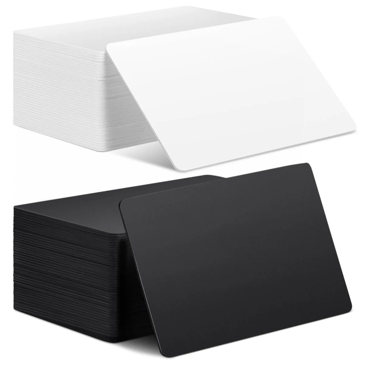 White and black PVC NFC cards, 100 count, 504 bytes, 2.13 x 3.37 x .04 inches