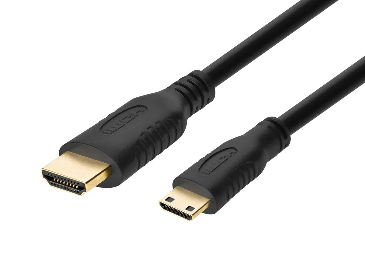 Monoprice Inc. Monoprice Inc. 103645 High Speed HDMI Cable 6 ft HDMI Mini to HDMI 4K 24Hz 10.2Gbps 30AWG Black — product photo