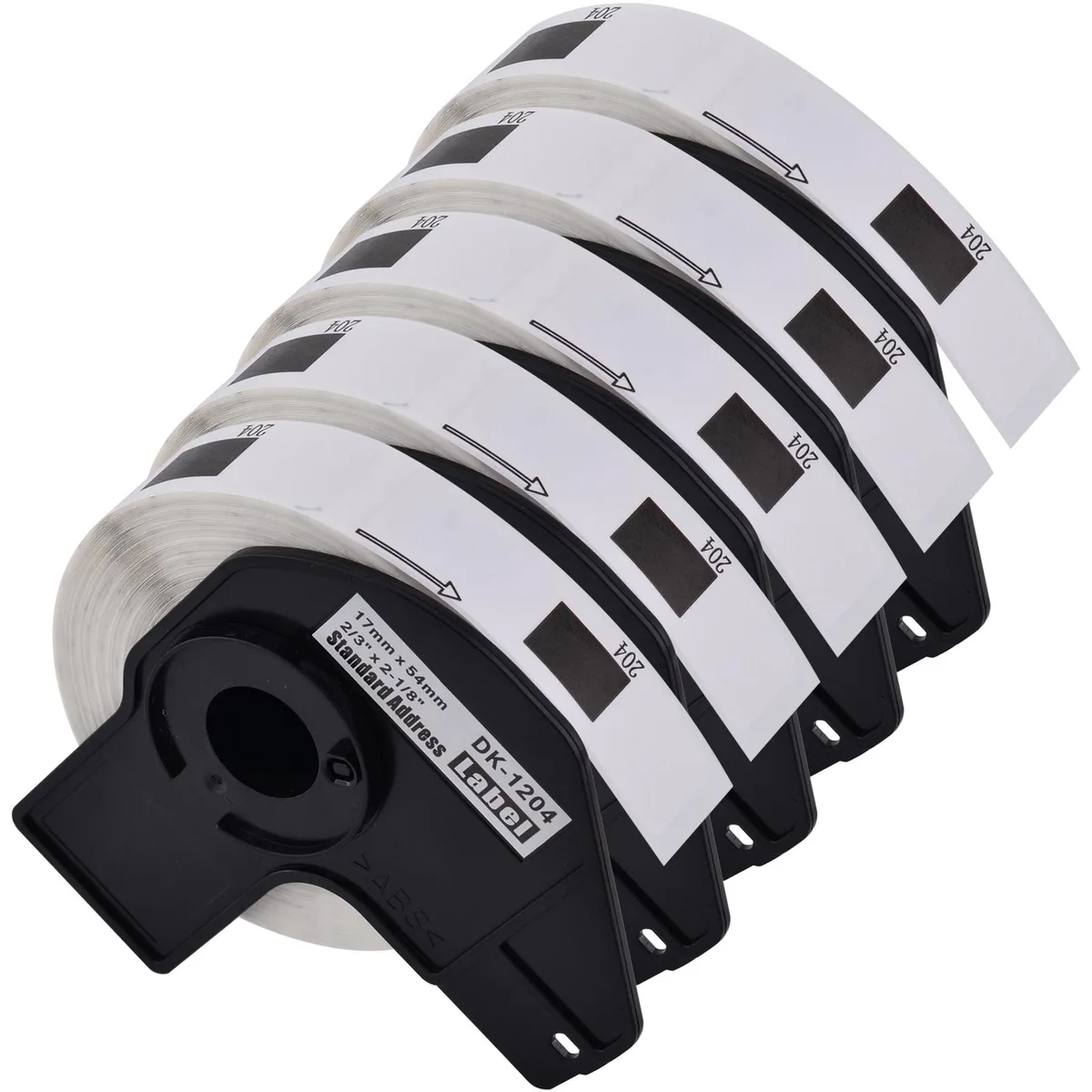 GREENCYCLE GREENCYCLE DK-1204 2/3" x 2-1/8" 400 labels/roll 5 rolls with cartridge frame — product photo