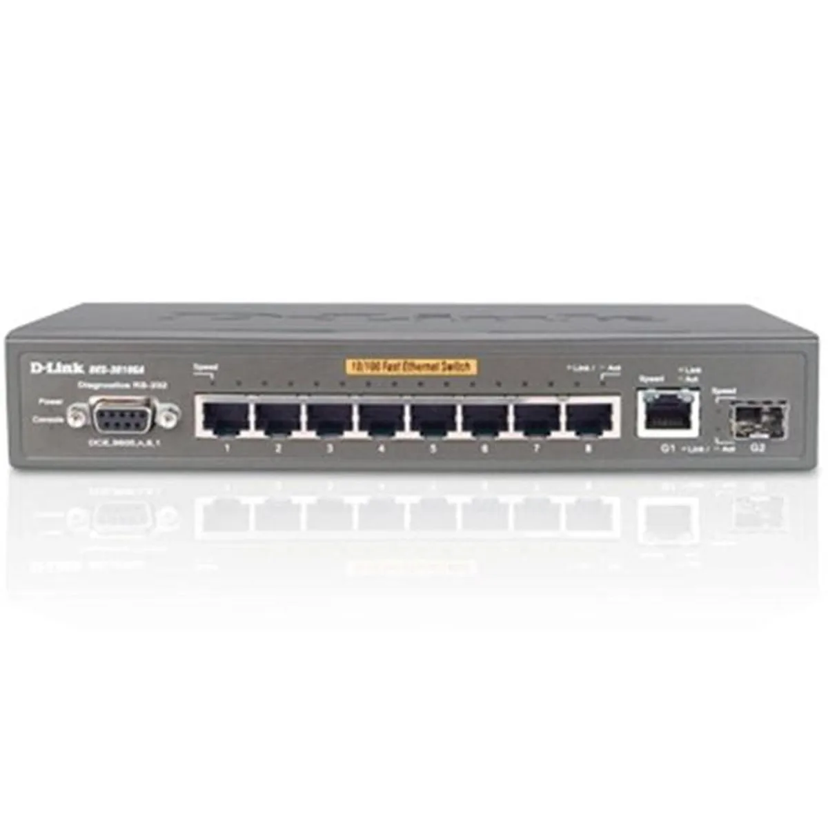 D-Link D-Link DES-3010GA-TAA 8-Port 10/100Mbps Switch, Black — product photo