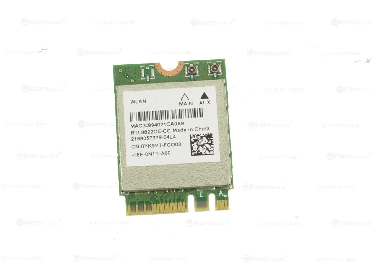 DELL DELL Realtek RTL8822CE Wi-Fi 5 Bluetooth 5.0 M.2 Card YK9VT — product photo